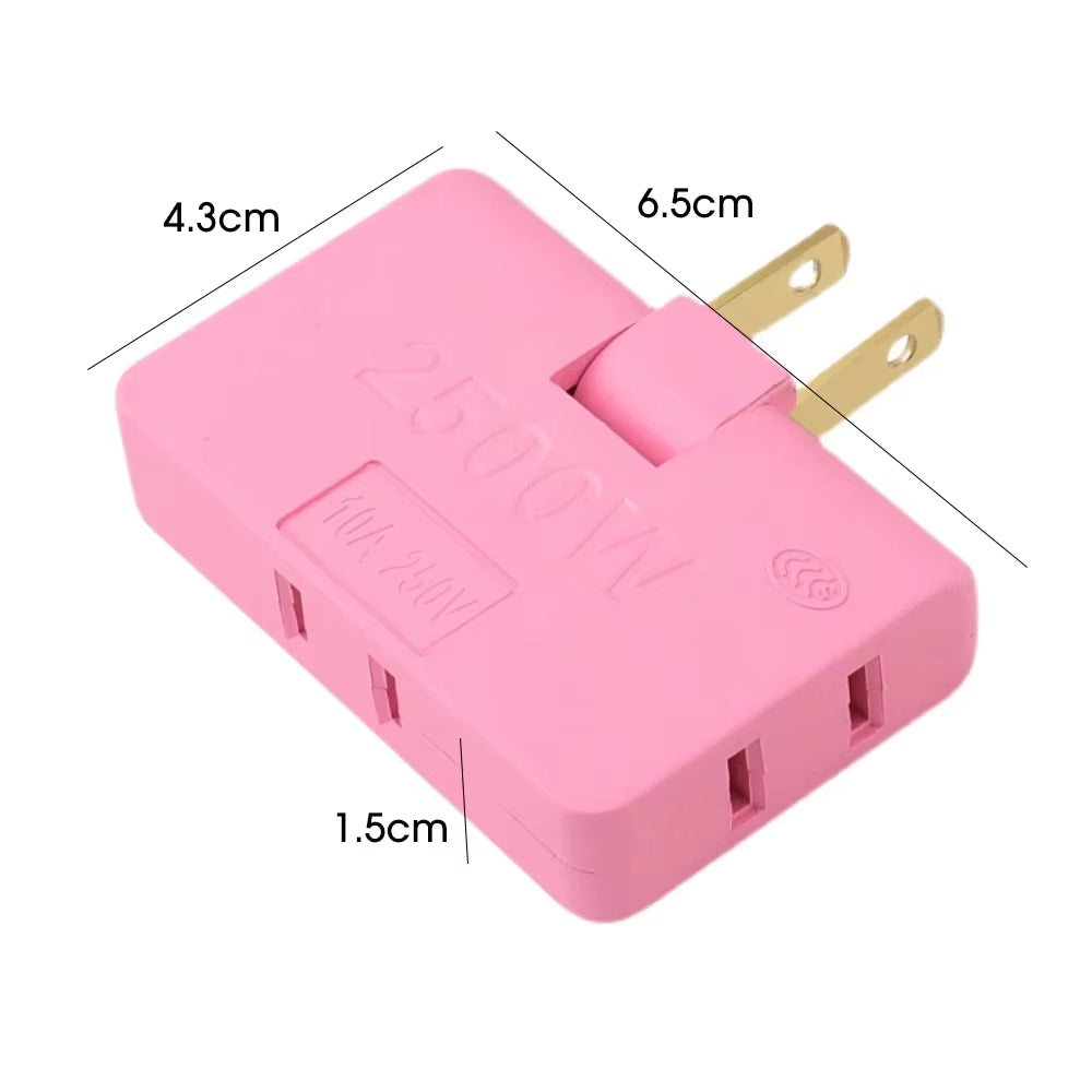 3-Port Rotatable US Plug Adapter – Compact Power, Anywhere You Go
