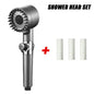 PureFlow High-Pressure Shower Head – 3-Mode Adjustable Spray with Massage Brush Filter for Ultimate Bathroom Relaxation