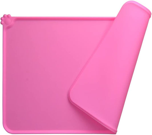 Dog Food Mat, Silicone Dog Cat Bowl Mat, Non Slip Pet Feeding Mat Waterproof Dog Placemat for Small Animals